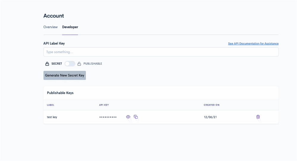 Generating API Keys in Malomo